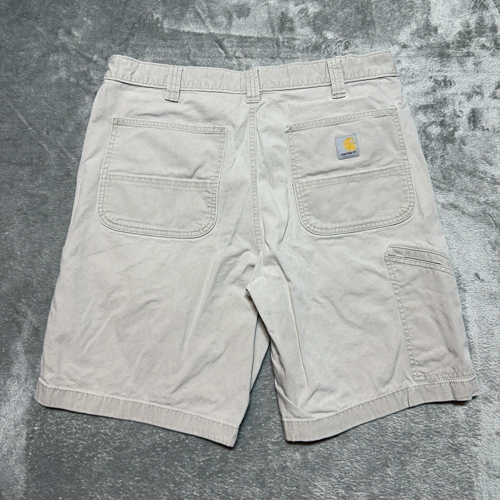Carhartt Mens Relaxed Fit Carpenter Shorts Rugged Flex Duck Tan Size 36 Canvas - Picture 1 of 7